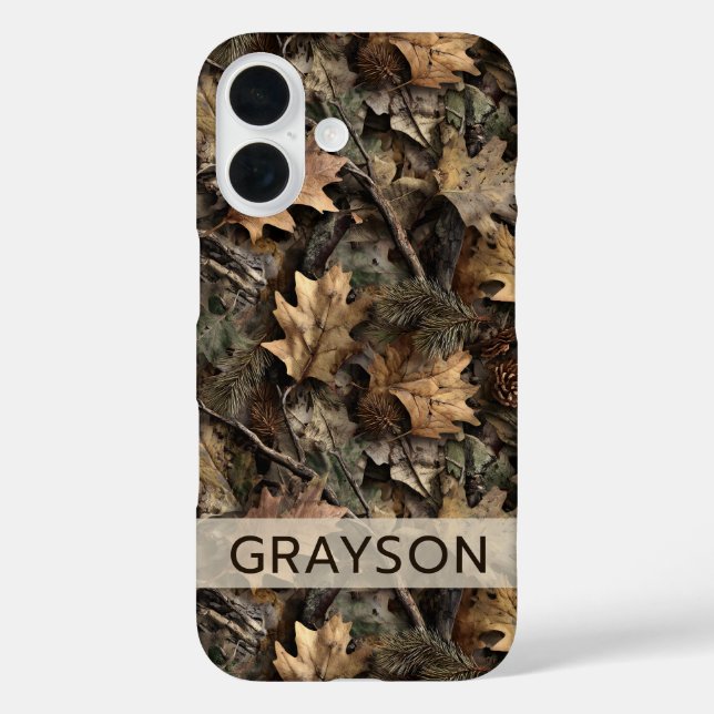 Herbstlaub-Tarnung Personalisiert Case-Mate iPhone Hülle (Rückseite)