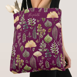 Herbstlaub-Tasche mit individuellem Namen in Burgu