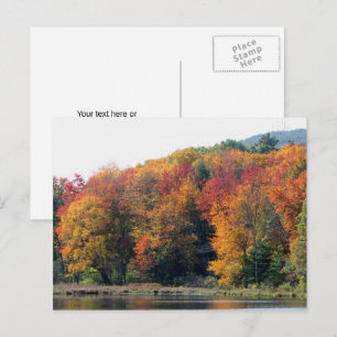 Herbstlaub Teich Natur Personalisiert Postkarte