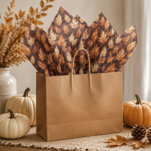 Herbstlaub-Tissue-Papier Golden Amber Braun Seidenpapier