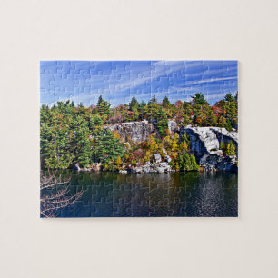 Herbstlaub um See Minnewaska Puzzle