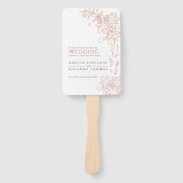 Herbstlaub und Beeren-Linie-Kunst Hochzeitsprogram Fächer