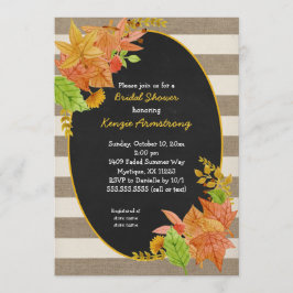 Herbstlaub und Burlap-Chalkboard-Brautparty Einladung