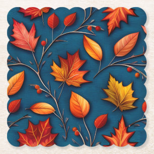 Herbstlaub und Denim Untersetzer