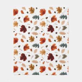 Herbstlaub und Eicheln Herbstlaub Fleecedecke
