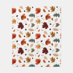 Herbstlaub und Eicheln Herbstlaub Fleecedecke