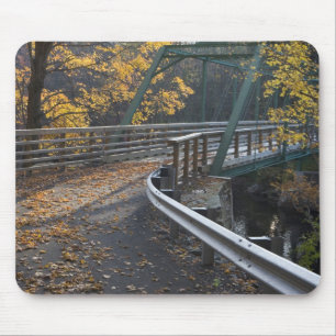 Herbstlaub und eine Brücke über den Millers Mousepad