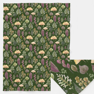 Herbstlaub und Farne Botanisch Fleecedecke