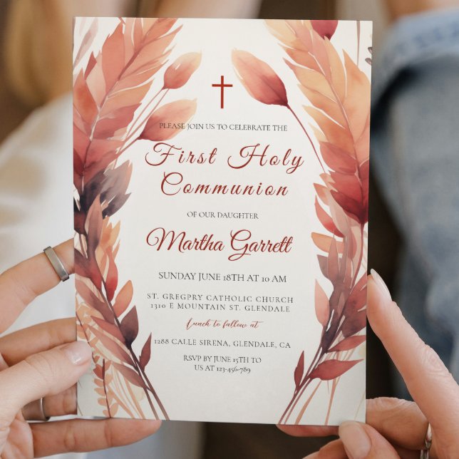 Herbstlaub und Feathers Girl First Heilige Kommune Einladung (Von Creator hochgeladen)