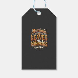 Herbstlaub und Kürbisse bitte Halloween-Design Geschenkanhänger