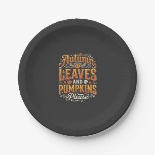 Herbstlaub und Kürbisse bitte Halloween-Design Pappteller