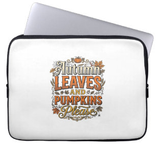 Herbstlaub und Kürbisse Bitte Vintage Laptopschutzhülle
