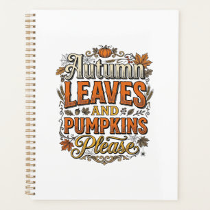 Herbstlaub und Kürbisse Bitte Vintage Planer