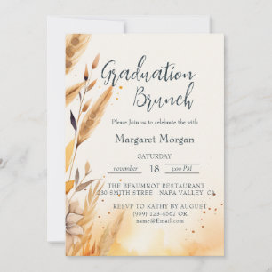 Herbstlaub und Pampas Bridal Brunch Einladung