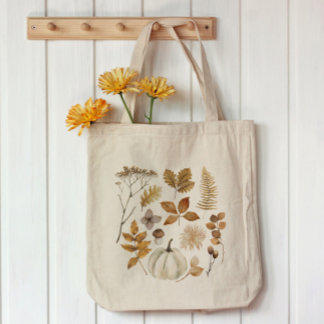Herbstlaub und Pumpkin Jumbo Stoffbeutel