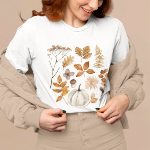 Herbstlaub und Pumpkin T-Shirt