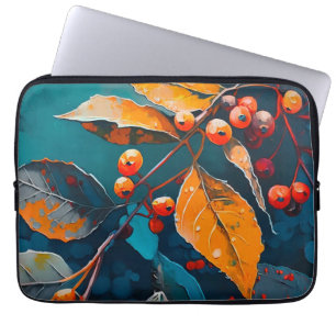 Herbstlaub und Rowan Beere. Natur Herbst Blüte Laptopschutzhülle