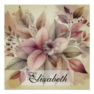 Herbstlaub Vintage Herbstfarben Poster