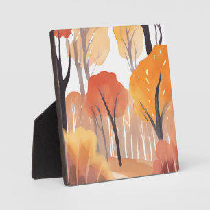 Herbstlaub Wald Wasserfarbe Blätter Fotoplatte