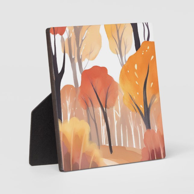 Herbstlaub Wald Wasserfarbe Blätter Fotoplatte (Vorderseite)