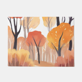 Herbstlaub Wald Wasserfarbe Blätter Fußmatte