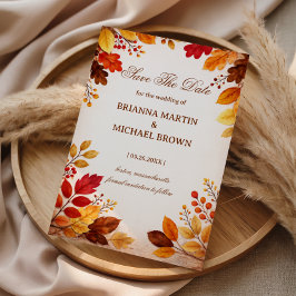 Herbstlaub Warm Botanisch Save The Date