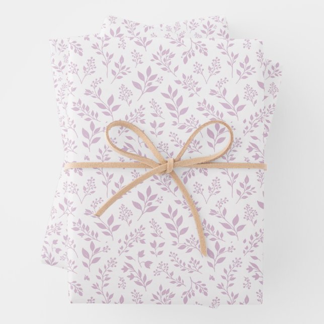 Herbstlaub Warmes Lila - Neutral Geschenkpapier Set (Beispiel)