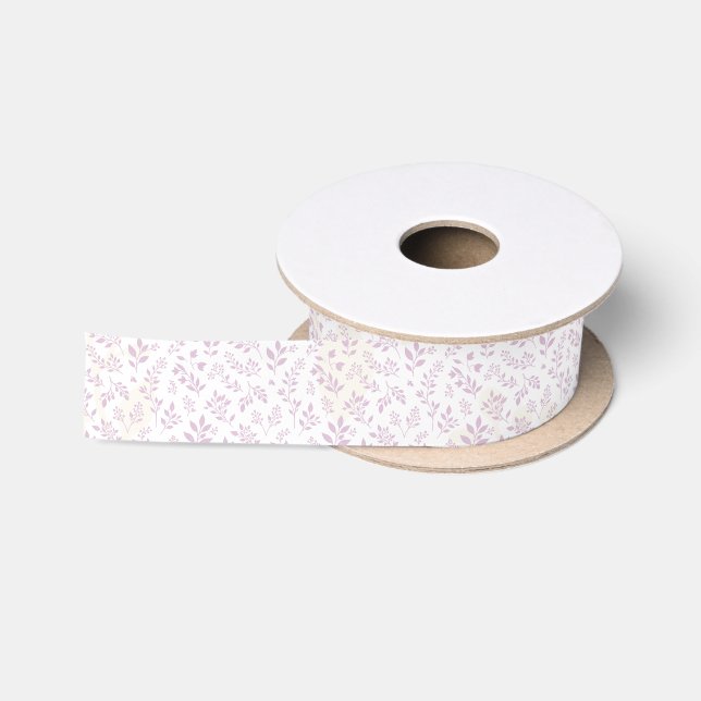 Herbstlaub Warmes Lila - Neutral Satinband (Spule)