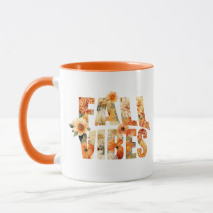 Herbstlaub Wasserfarbe Wildblumen Herbst Tasse