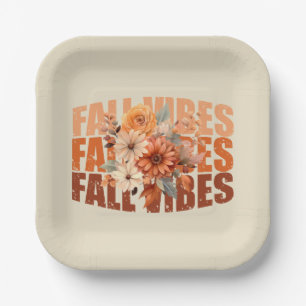 Herbstlaub Wasserfarbe Wildblumen Pappteller