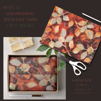 Herbstlaub-Watercolor-Tissue-Papier Seidenpapier