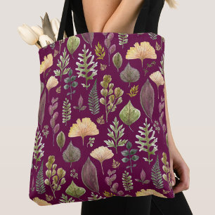 Herbstlaub Weißer-Elefant-Burgunder-Tasche