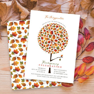 Herbstlaub Whimsical Pop-Baum Thanksgiving-Dinner Einladung