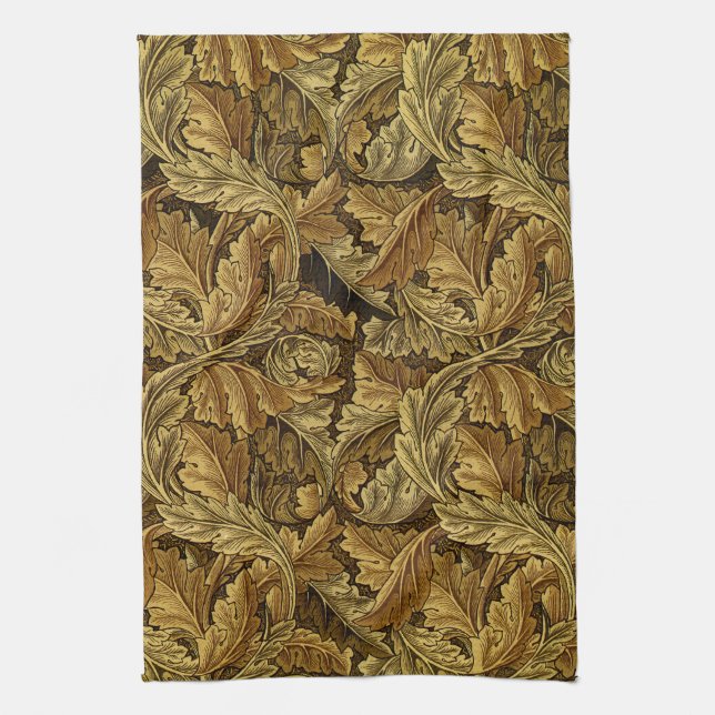 Herbstlaub William Morris Muster Geschirrtuch (Vertikal)