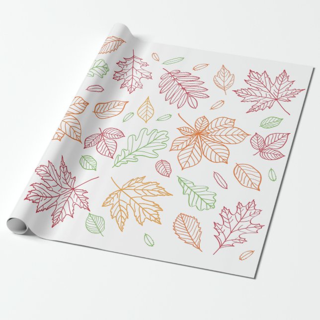 Herbstlaub Wrapping Paper Geschenkpapier (Ungerollt)