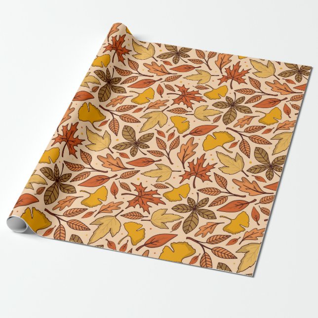 Herbstlaub Wrapping Paper Geschenkpapier (Ungerollt)