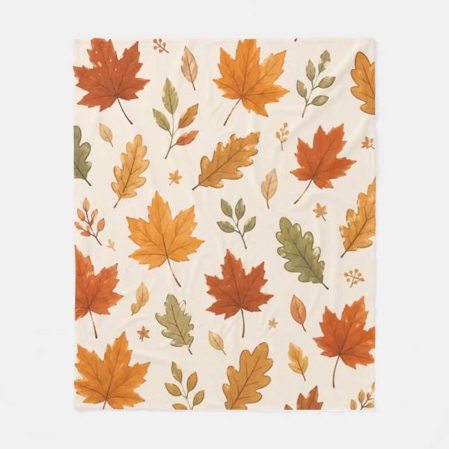 Herbstlaub Wurfdecke  Fleecedecke (Vorderseite)