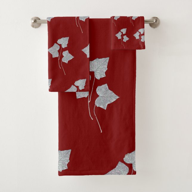 Herbstlaub Zimtrot Badhandtuch Set (Insitu)
