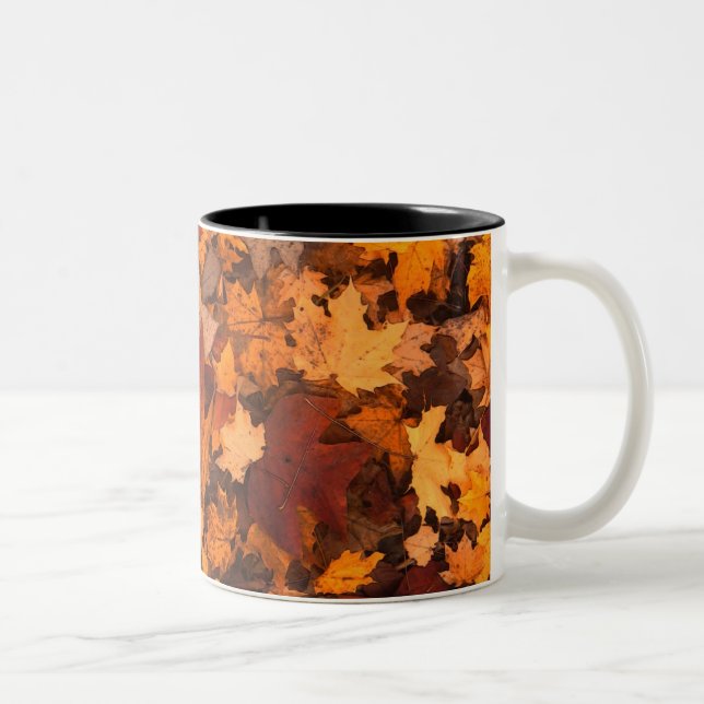 Herbstlaub Zweifarbige Tasse (Rechts)