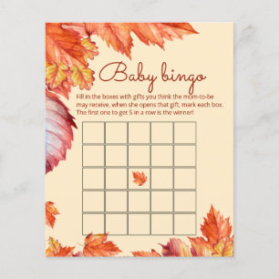 Herbstlaube Babydusche Bingelspiel
