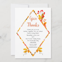 Herbstlaube & Berries Danke für das Abendessen Einladung