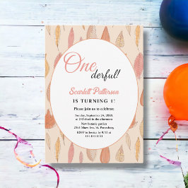 Herbstlaube Boho Land 1. Geburtstag Einladung