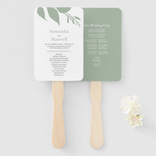 Herbstlaube Dusty Green Wedding Hand Fan Fächer