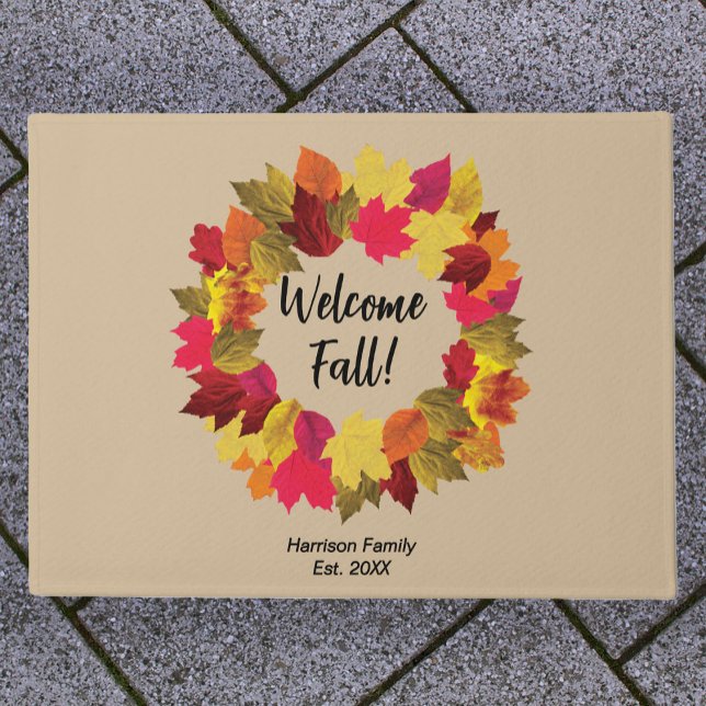 Herbstlaube Hausname Begrüßung Fußmatte (Von Creator hochgeladen)