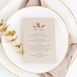 Herbstlaube Herbstaufenthaltsmenü Menükarte<br><div class="desc">Dieses Hochzeitsempfang-Menü,  das auf die Herbsthochzeitskollektion von Lea Delaveris Design Herbstlaubs abgestimmt ist,  bietet ein elegantes,  modernes Drehbuch "meinu" sowie drei wunderschöne Herbstlaube im Aquarellstil. Der Text ist anpassbar,  sodass Sie alle Speisen auflisten können. Die Farben sind festliche Orangenfarben,  cremefarben und eine tiefe Pflaume.</div>