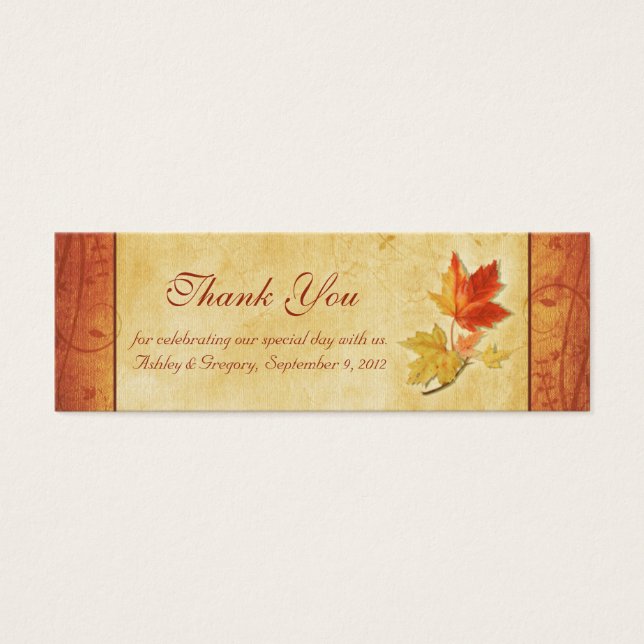 Herbstlaube Hochzeit Vielen Dank für Ihre Liebesma (Vorderseite)