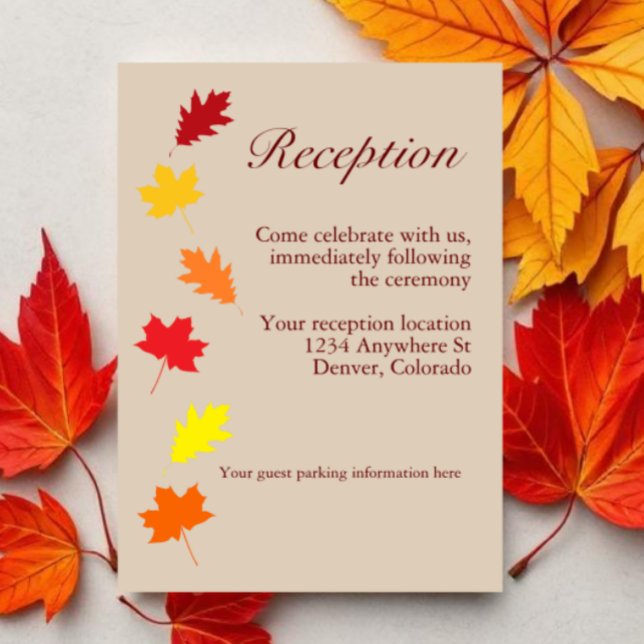 Herbstlaube Hochzeitsempfang Begleitkarte (Von Creator hochgeladen)