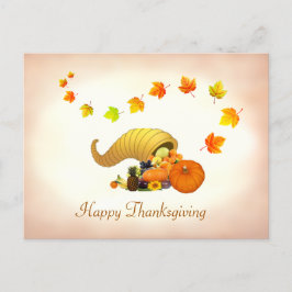 Herbstlaube & Horn von viel Erntedank Postkarte