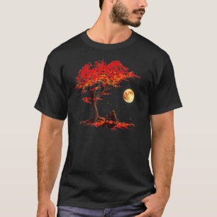 Herbstlaube im Herbst Astronaut mit Katzenautor T-Shirt