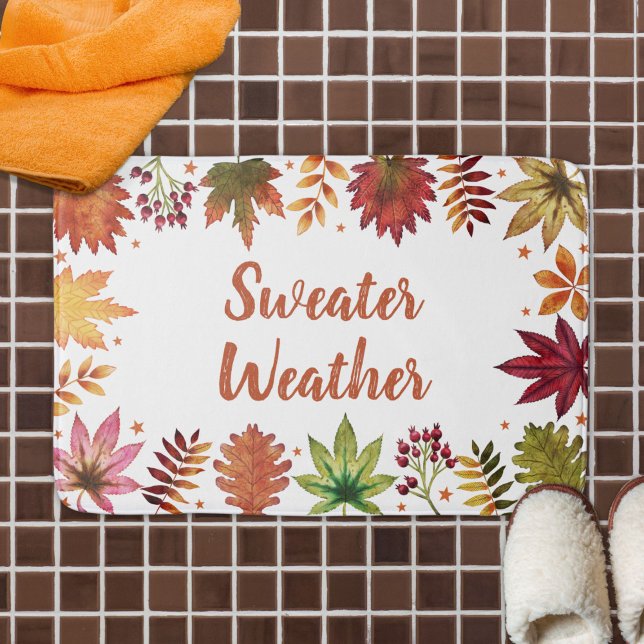 Herbstlaube im Herbst Badematte (Sweater Weather Autumn Fall Leaves Bath Mat)